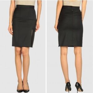 Joseph 100% Wool Midi Skirt Front Slit Size FR 38